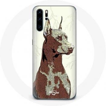 Coque élégante Huawei P30 à thème Doberman