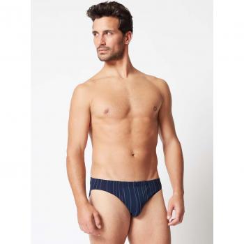 Huber Zweiér Pack Brasil Slip Blau Streifen