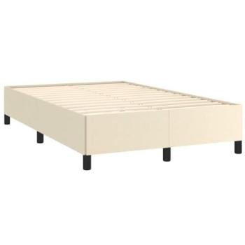 Rám postele bez matrace v krémové umělé kůži – 120 × 190 cm (vidaXL)