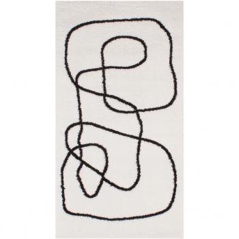Tapis Chic Shaggy Rectangulaire Noir et Blanc
