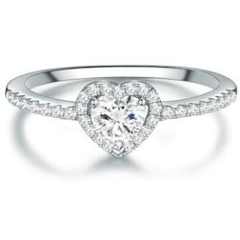 Trilani Verlobungs‑Ring aus Silber – Zirkonia‑Herz‑Design – 57 mm
