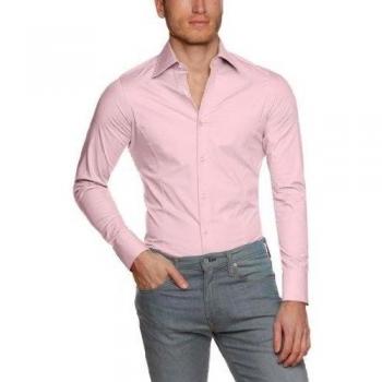 Camisa Rosa Redbridge Talla L Manga Larga Hombre Regular Fit