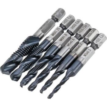 Kit de Brocas de Combinações HRC89, Avellanado TiAlN, Vástago 1/4” M3 a M10
