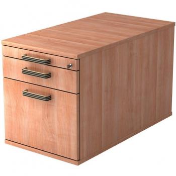 TOPAS LINE Rollcontainer – 1 Schub + 1 Hängeregistratur + 1 Utensilienauszug, T 800, Nussbaum