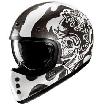 HJC V60 Flame Casco Integrale Fibra Nero Bianco XS