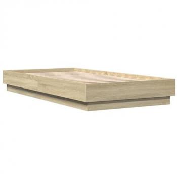 LED Bettgestell Sonoma-Eiche 90x190 cm