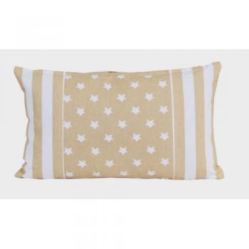 Housse de coussin Beige Rayures et Étoiles 30 x 50 cm