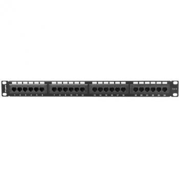 Patch Panel Cat 6 UTP 24 RJ45 1U PPU6‑1024‑B