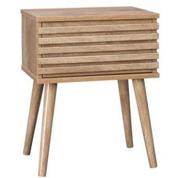 Comodino scandinavo decorato in legno marrone