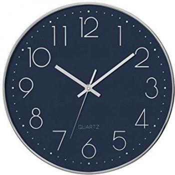 Pendule Discret Argent Bleu