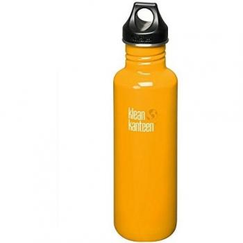 Klean Kanteen Classic – Goldene Pfingstrose, Edelstahl, einheitsweite Trinkflasche
