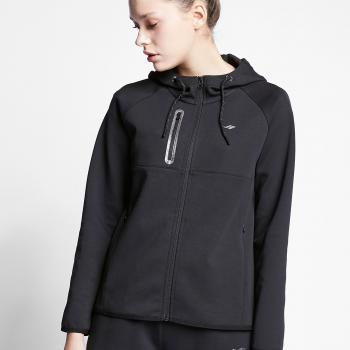 Felpa con zip Lescon per donne 23B-2105 S nera