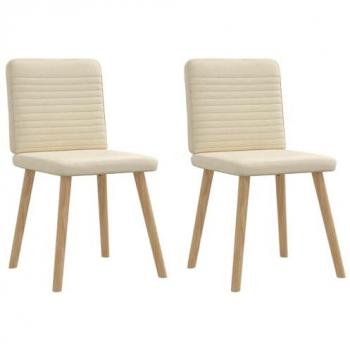 Sillas de Comedor Crema y Azul Vaquero Vidaxl
