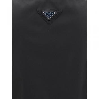Black Prada Nylon Mini Dress – 2XS, Patch Pocket Style