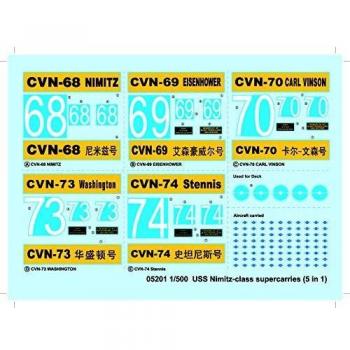 TRUMPETER maquette bateau 05201 Porte avions Classe USS Nimitz 1/500