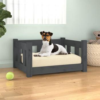 Cama para mascotas vidaXL madera maciza de pino gris 55,5x45,5x28 cm