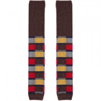 X5XE Women's Winter Plaid & Striped Thigh High Socks
