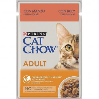 Cat Chow Adulto Tiernos Trozos De Ternera Con Berenjena En Gelatina