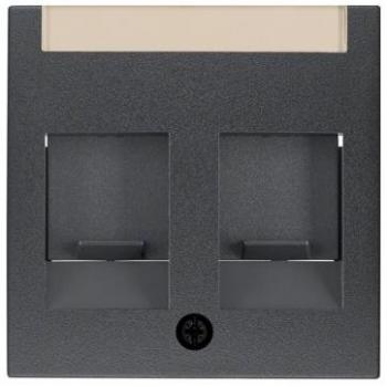 Adaptador Doble Tapa RJ11 RJ45 Antracita