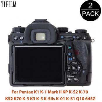 Zweiteiliges Gehärtetes Glas Displayfolie für Pentax K-1 Mark II KP K-S2 K-70 K-3 K-5 IIs K-01 q10 645Z Kamera