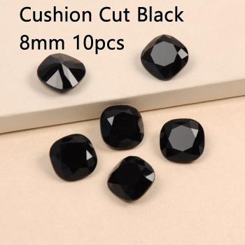 Shiny Black Glass Nail Art Stones