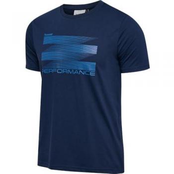 L‑Größe Hummel Pulse Grafikt-Shirt Herren Blau