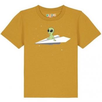 Watabout.kids T-Shirt Alien auf Papierflugzeug für Kinder