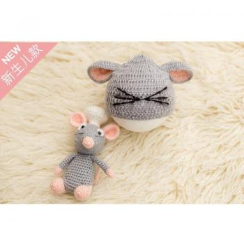 Knit Mouse Hat and Baby Photography Props