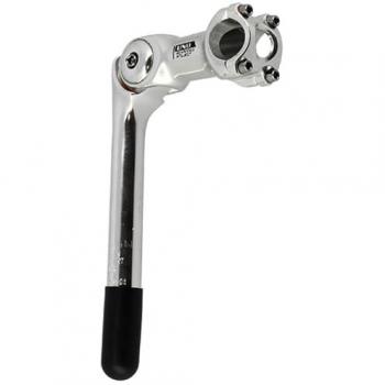 Support de potence D22.2 mm – UNO‑Alu Argent, réglage 0–60°, cintre 25,4 mm