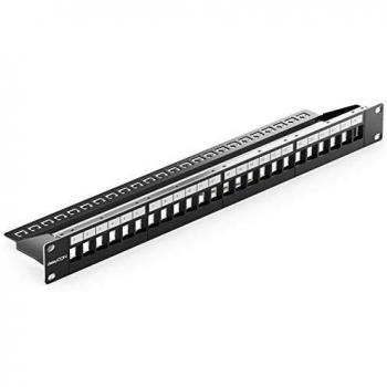 DeleyCON 24 Port Keystone Patchpanel 1HE 19 Zoll für CAT5 CAT6 CAT7 CAT8