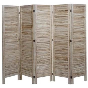 Paravent MENDLER HWC-G30 look shabby 170x200cm marron-clair