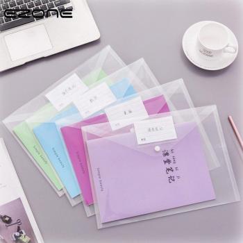 EZONE A4 School Filing Folder – 1PC Large Plastic Storage Bag with Buttons