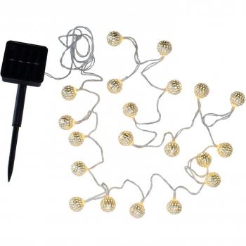 Fairy Lights Pauleen 48074 Catena Luminosa Solare Sunshine Glamour Stile Marocchino Argentata per Esterno-Balcone o Giardino 0.02 w, d'Argento