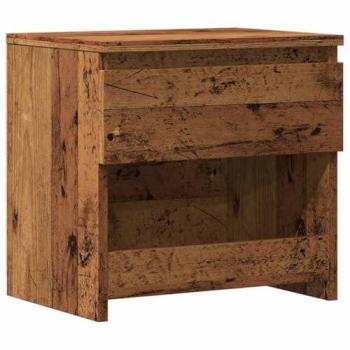 Mesita de noche madera contrachapada 40x30x39 cm estilo rústico
