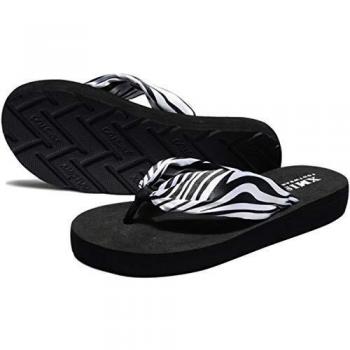 Sandalias de Mujer, Diseño Bohemio con Cinta de Seda, Antideslizantes, Cebra, Talla 37 EU