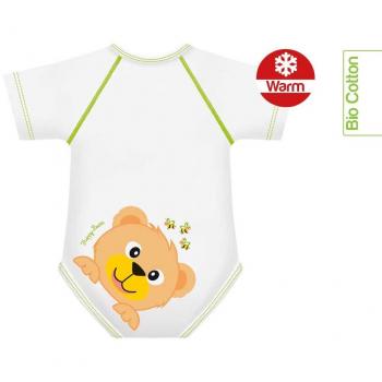 Body Neonato in Cotone Biologico Invernale con Orso, 0-36 mesi