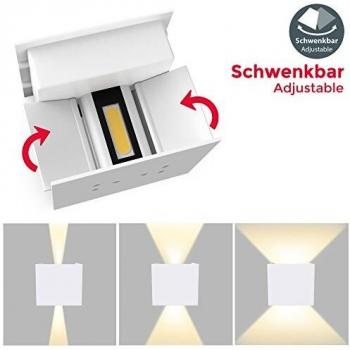 B.K.Licht Wandlampe für Innen & Außen – 9 W LED, IP44, Weiß
