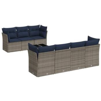 Espace lounge vieXL 8 pièces – coussins gris en résine