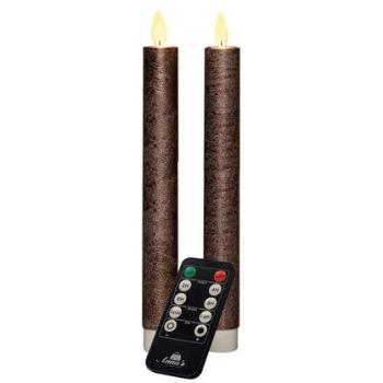 Leddinerkrs BW.VLM+AB – 2x Brons 23 cm LED Kaarsen met Controle