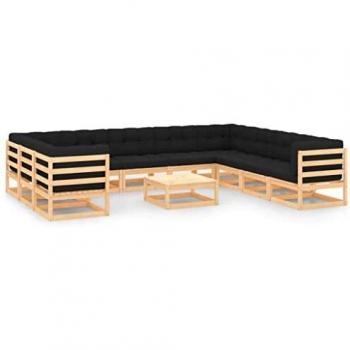 VidaXL Set Giardino 11 pezzi con Cuscini Antracite in Legno di Pino
