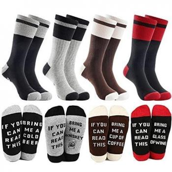 Funny Socks If You Can Read This Get Me A Glass Of Wine Coffee Beer