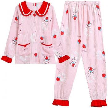 Cotton Maternity Pajamas with Strawberry Print