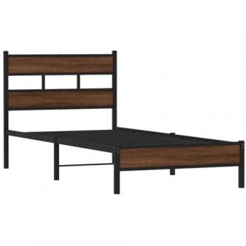 Bettgestell ohne Matratze 80x200 cm Eiche Braun