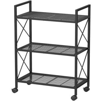 Three-Story Metal Shelving on Wheels