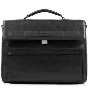 Piquadro Cube Ranzen, 41 cm, Schwarz