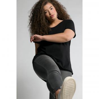 T-shirt Studio Untold Donna Nero Mezze Maniche Scollo Girocollo 60/62