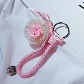 Porte-clé pour amoureux en forme de Rose éternelle avec crochet