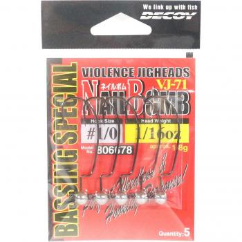 Señuelo VJ-71 Cabeza de Jig Nail Bomb 1/0 1/16 oz
