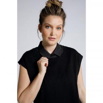 Colletto Classic Nero per Donna, 64/66, Cotone/Poliestere – Ulla Popken