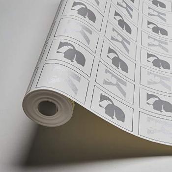 Tapisserie Design Mode Gris et Blanc